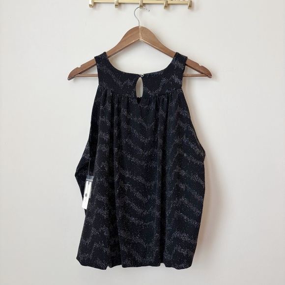 Anthropologie Carly Shimmer Tank Top Small Black Silver NEW NWT - Picture 5 of 12
